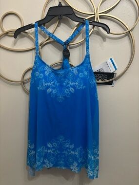 Blue Floral Racerback Tankini